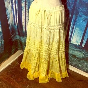Yellow Hippie Skirt ONE SIZE FITS ALL TIE
